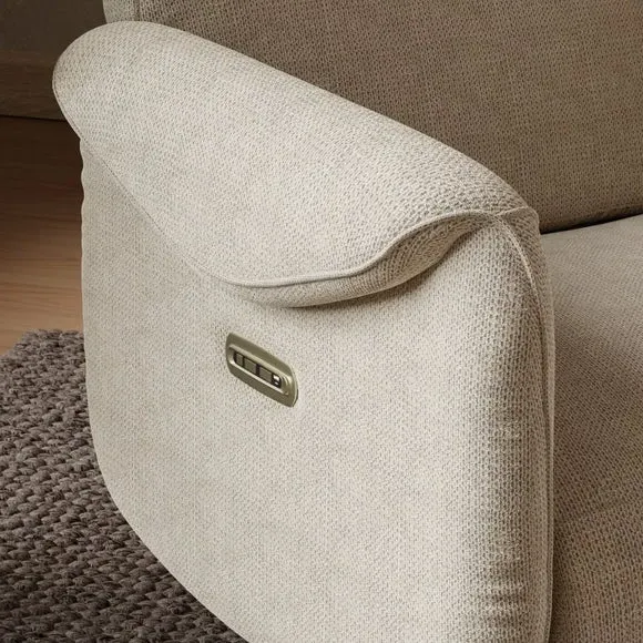 Swivel Recliner Chair Electric - Natural, Fabric