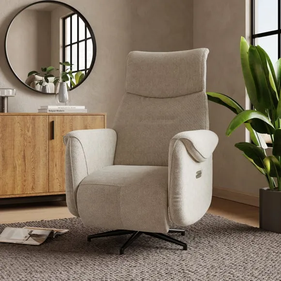 Swivel Recliner Chair Electric - Natural, Fabric image