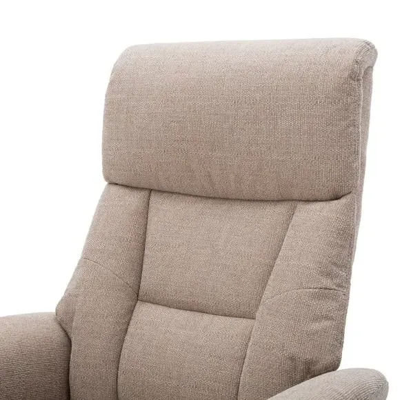 Swivel Recliner Chair with Footstool - Natural
