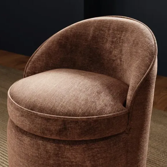 Swivel Storage Footstool - Chestnut, Chenille