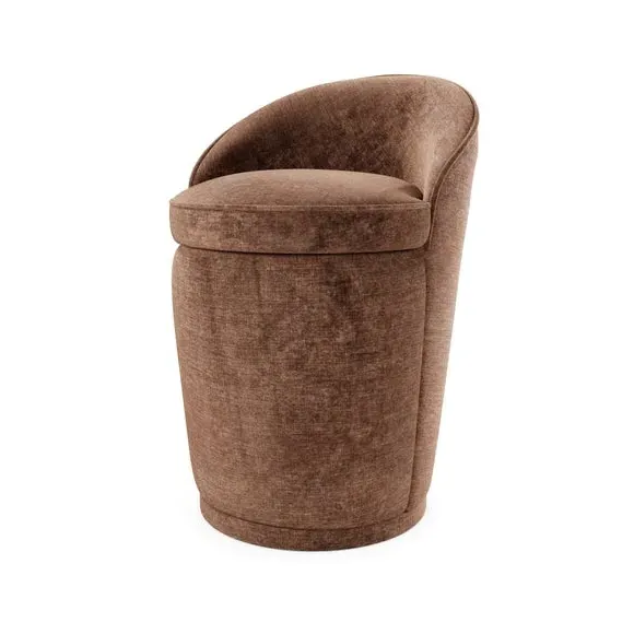 Swivel Storage Footstool - Chestnut, Chenille
