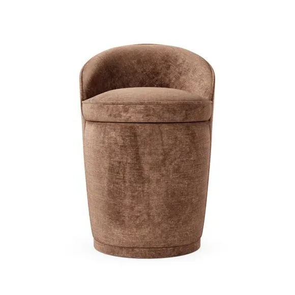 Swivel Storage Footstool - Chestnut, Chenille