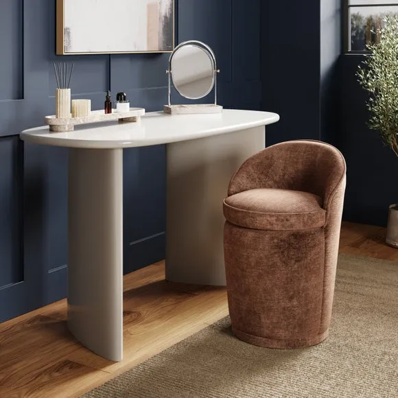Swivel Storage Footstool - Chestnut, Chenille image
