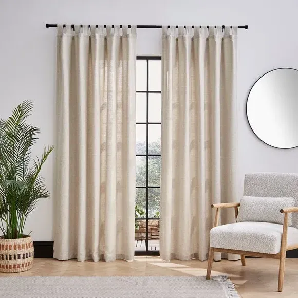Tab Top Curtains Unlined - Natural, Polyester