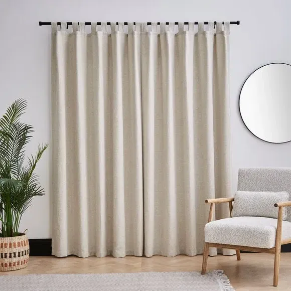 Tab Top Curtains Unlined - Natural, Polyester