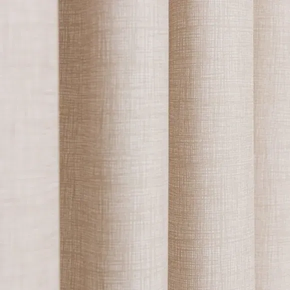 Tab Top Curtains with Print - Natural