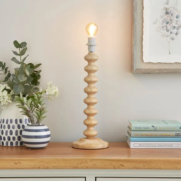 Table Lamp Base with Paint Feature - Natural Wood image