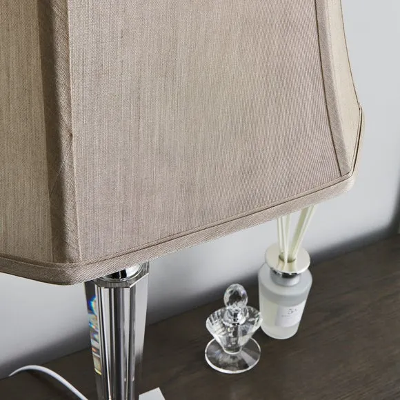 Table Lamp with Crystal Base - Silver, Glass