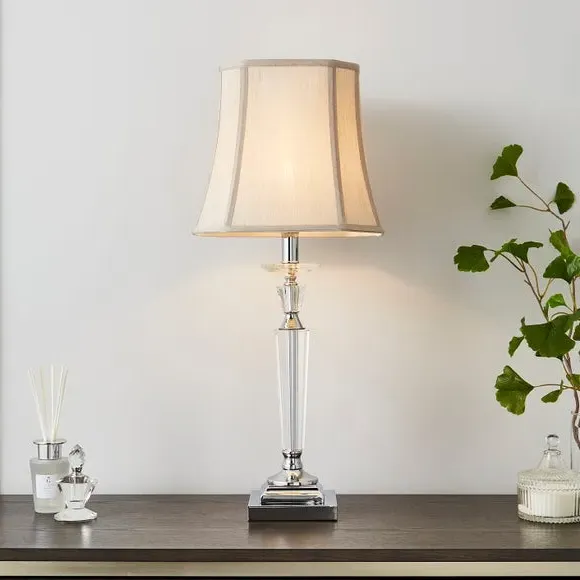 Table Lamp with Crystal Base - Silver, Glass image