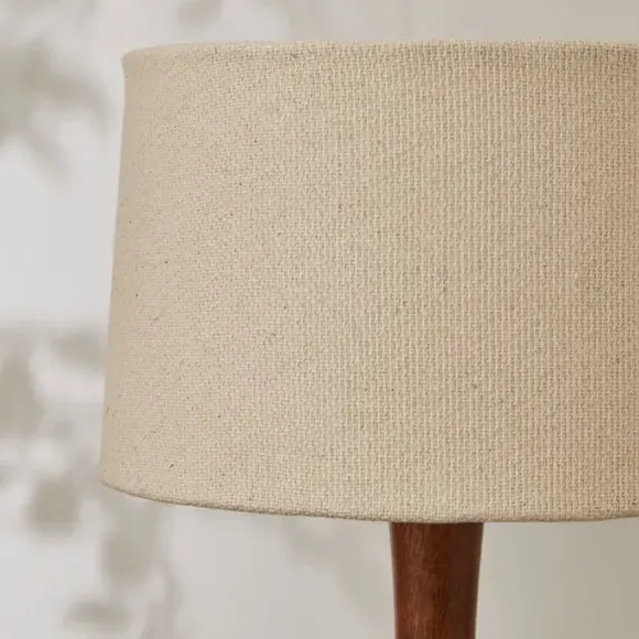 Table Lamp with Curved Base - Dark Wood, Mango