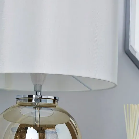 Table Lamp with Dual Lighting - Champagne, Glass