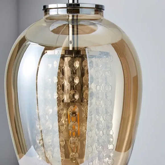 Table Lamp with Dual Lighting - Champagne, Glass