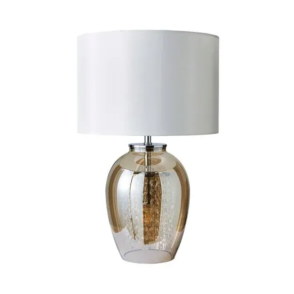 Table Lamp with Dual Lighting - Champagne, Glass