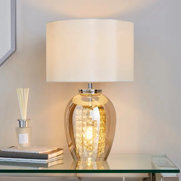 Table Lamp with Dual Lighting - Champagne, Glass image
