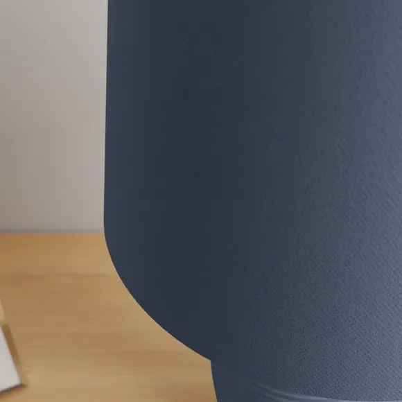 Table Lamp with Fabric Shade - Blue, Stoneware