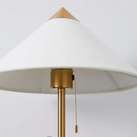 Table Lamp with Fabric Shade - Brass, Metal