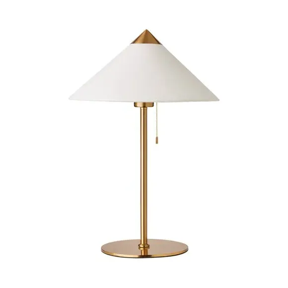 Table Lamp with Fabric Shade - Brass, Metal