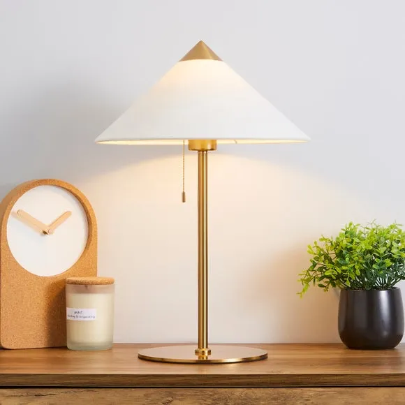 Table Lamp with Fabric Shade - Brass, Metal image