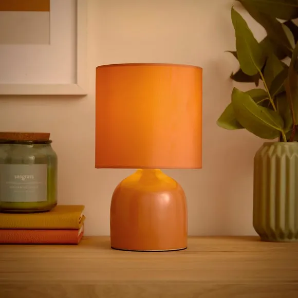 Table Lamp with Fabric Shade - Clay, Ceramic