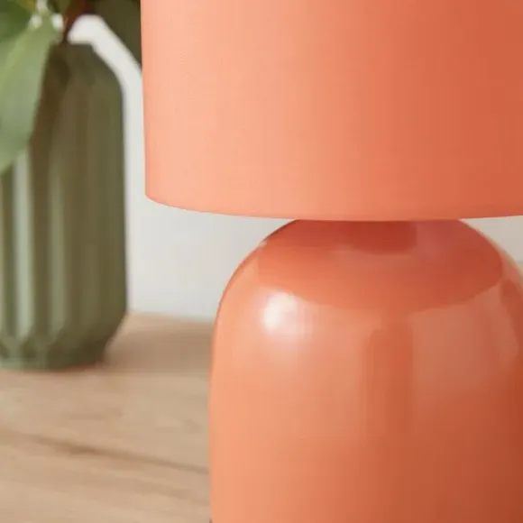 Table Lamp with Fabric Shade - Clay, Ceramic