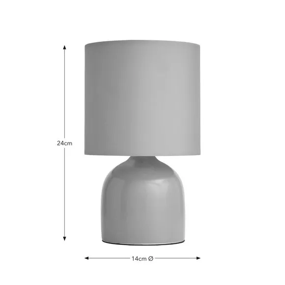 Table Lamp with Fabric Shade - Clay, Ceramic