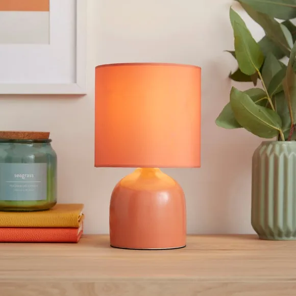 Table Lamp with Fabric Shade - Clay, Ceramic