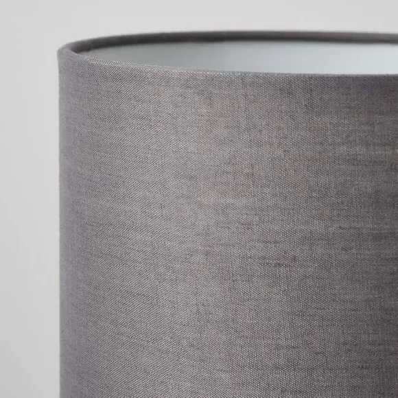 Table Lamp with Fabric Shade - Grey, Ceramic