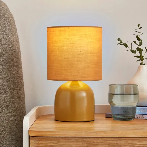 Table Lamp with Fabric Shade - Honey, Ceramic