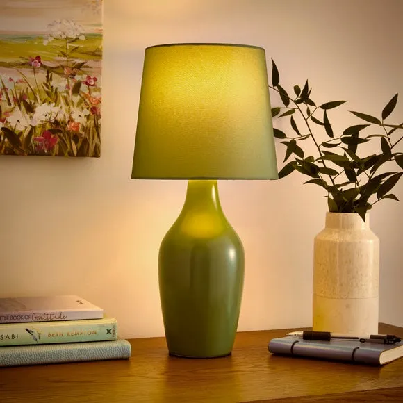 Table Lamp with Fabric Shade - Yew, Ceramic