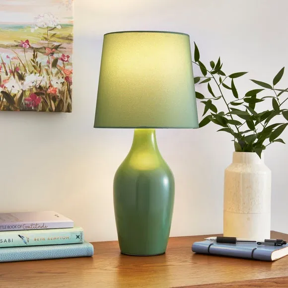 Table Lamp with Fabric Shade - Yew, Ceramic
