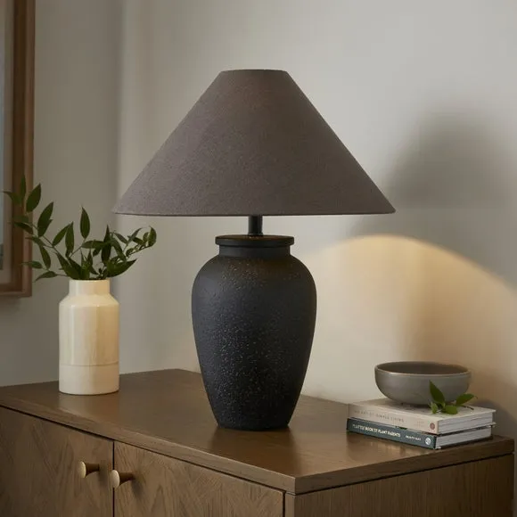 Table Lamp with In-Line Switch - Black, Ceramic image