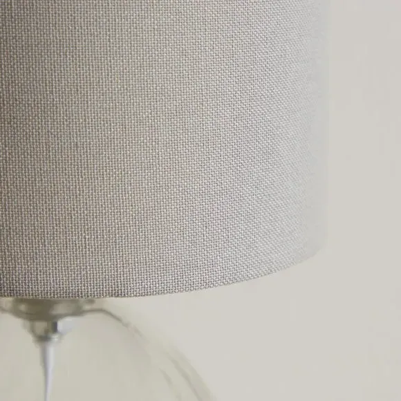 Table Lamp with In-Line Switch - Dove, Glass