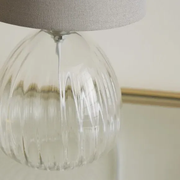 Table Lamp with In-Line Switch - Dove, Glass