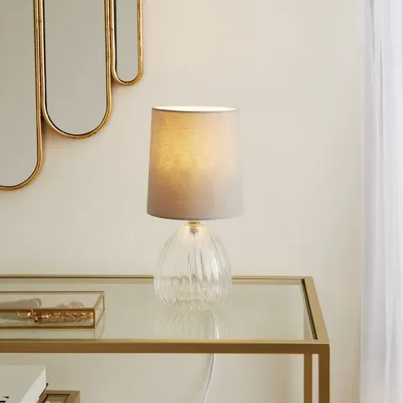 Table Lamp with In-Line Switch - Dove, Glass image