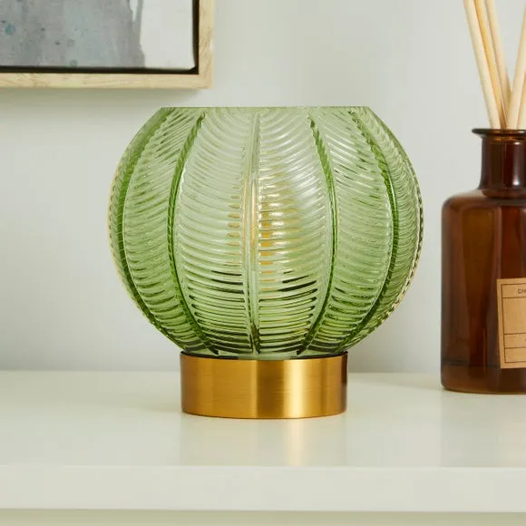 Table Lamp with In-line Switch - Green, Glass