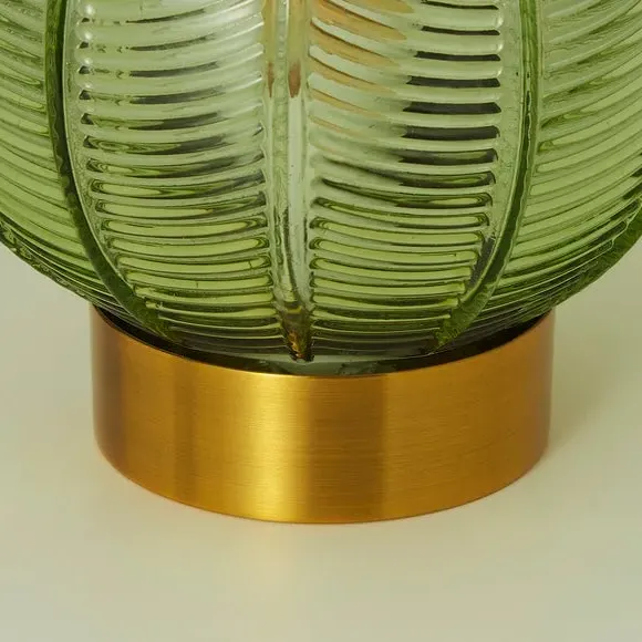Table Lamp with In-line Switch - Green, Glass