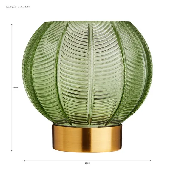 Table Lamp with In-line Switch - Green, Glass