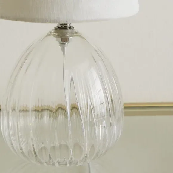 Table Lamp with In-Line Switch - Ivory, Glass