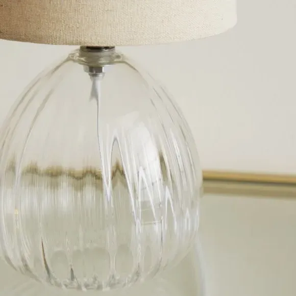 Table Lamp with In-Line Switch - Natural, Glass