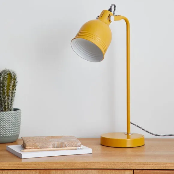 Table Lamp with In-Line Switch - Ochre