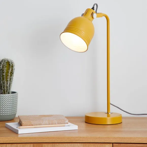 Table Lamp with In-Line Switch - Ochre