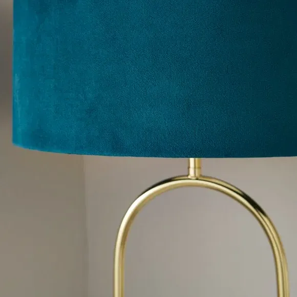 Table Lamp with In-Line Switch - Peacock, Marble