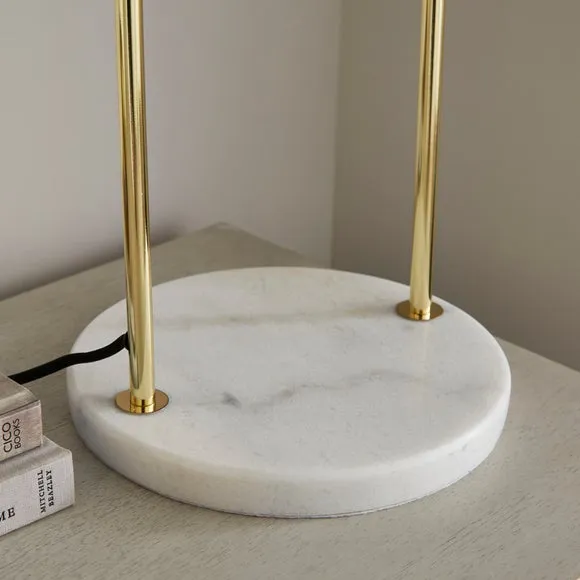 Table Lamp with In-Line Switch - Peacock, Marble