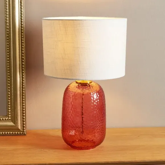Table Lamp with In-Line Switch - Rose, Glass image