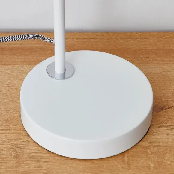 Table Lamp with In-Line Switch - White