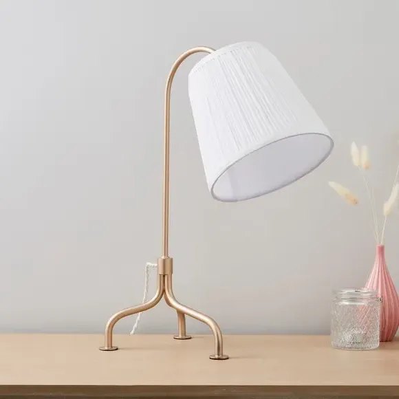Table Lamp with Pleated Shade - Gold, Metal