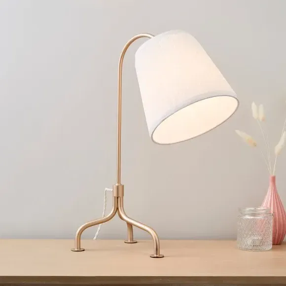 Table Lamp with Pleated Shade - Gold, Metal image