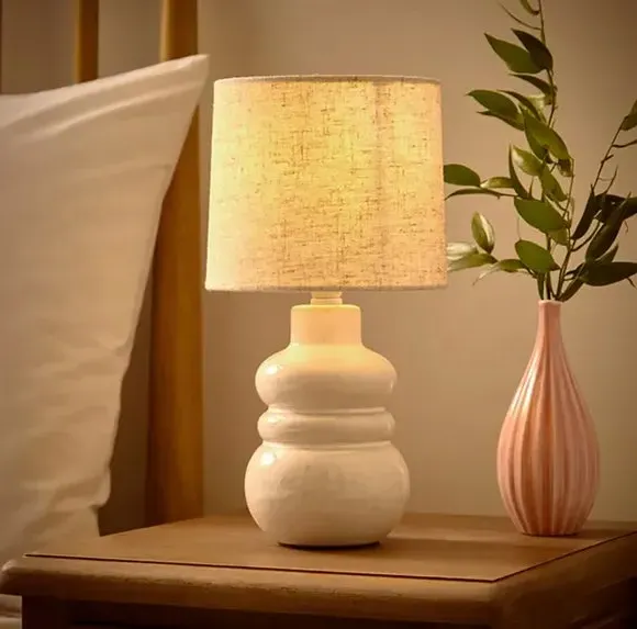 Table Lamp with Reactive Glaze - Natural, Ceramic