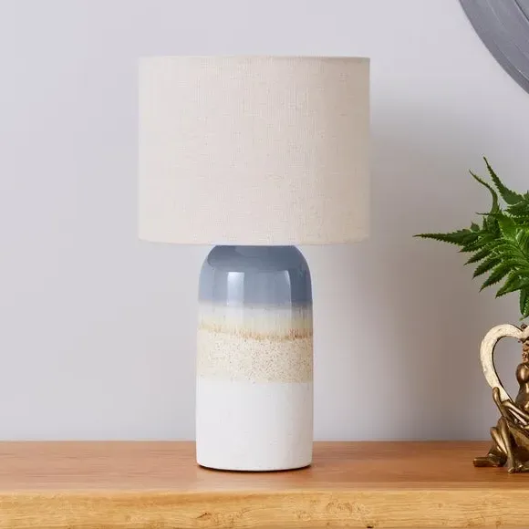 Table Lamp with Reactive Glaze - Natural, Ceramic