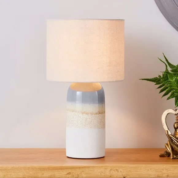 Table Lamp with Reactive Glaze - Natural, Ceramic image